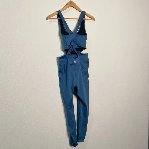 Free People FP Movement Back It Up Onesie in High Tide Blue - Picture 8 of 10